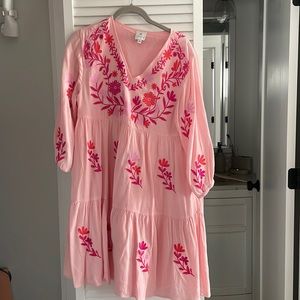 Pink J. marie dress with orange and pink flowers